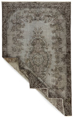 6x9 Gray Turkish Overdyed Rug