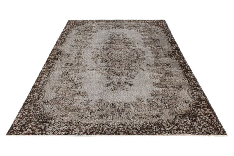 6x9 Gray Turkish Overdyed Rug