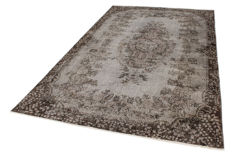 6x9 Gray Turkish Overdyed Rug