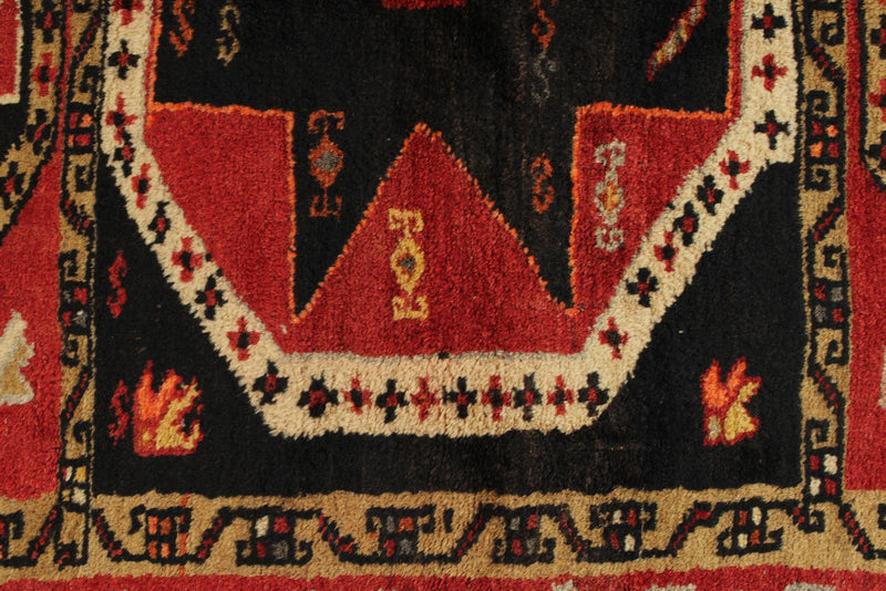 4x9 Red and Brown Turkish Tribal Runner
