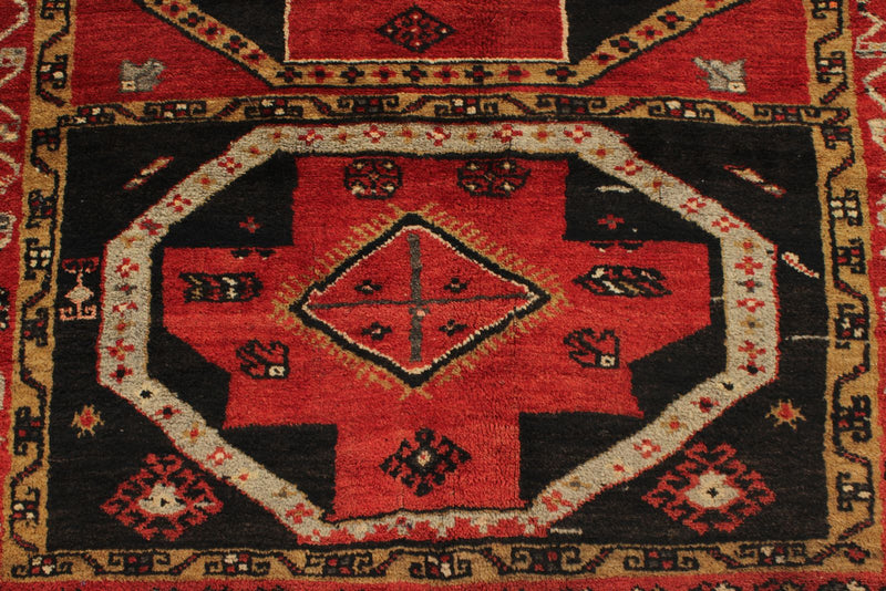 4x9 Red and Brown Turkish Tribal Runner
