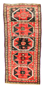 4x9 Red and Brown Turkish Tribal Runner