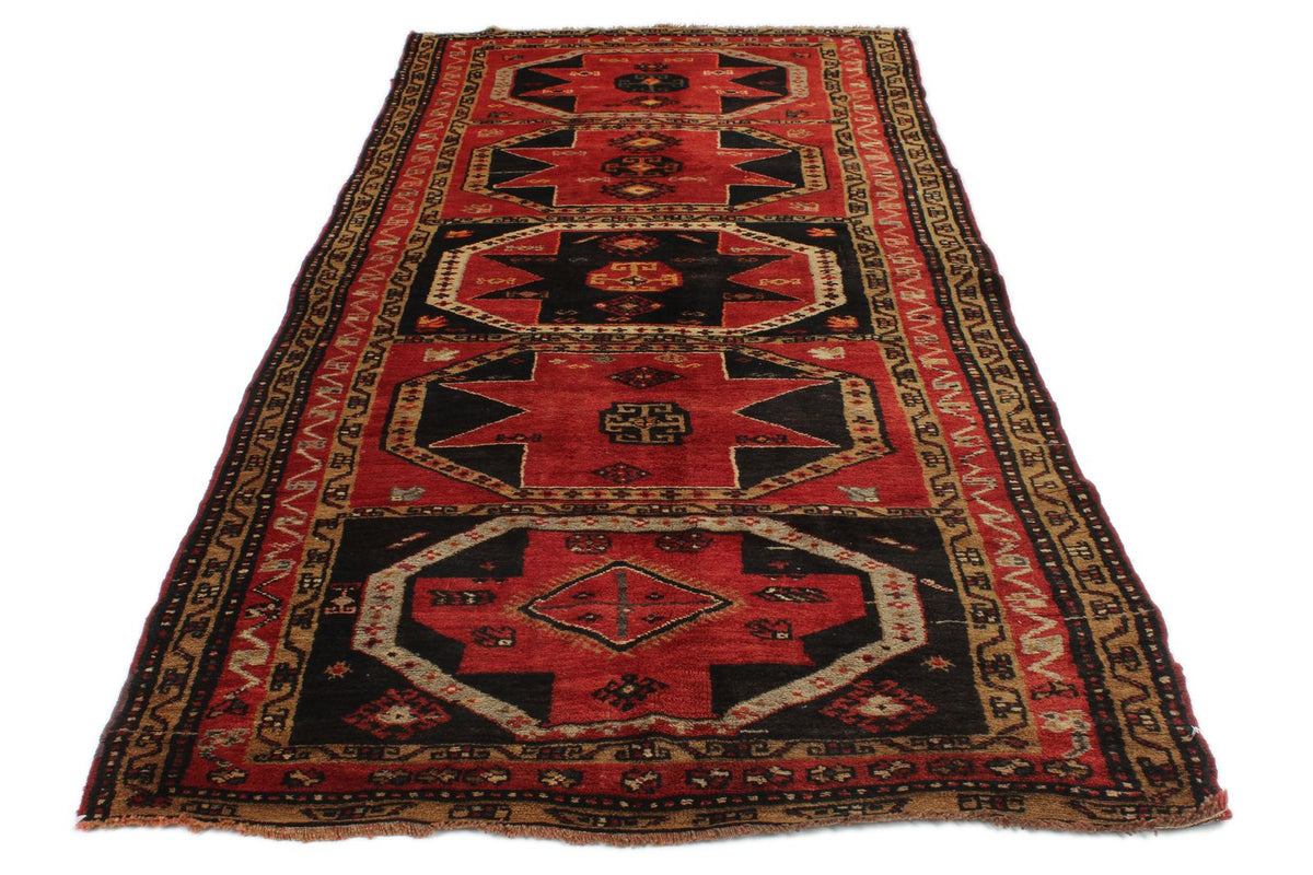 4x9 Red and Brown Turkish Tribal Runner