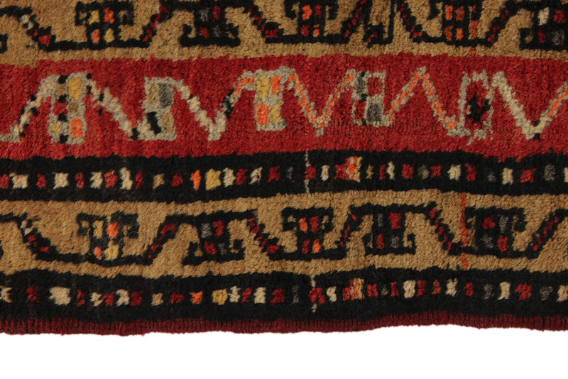 4x9 Red and Brown Turkish Tribal Runner