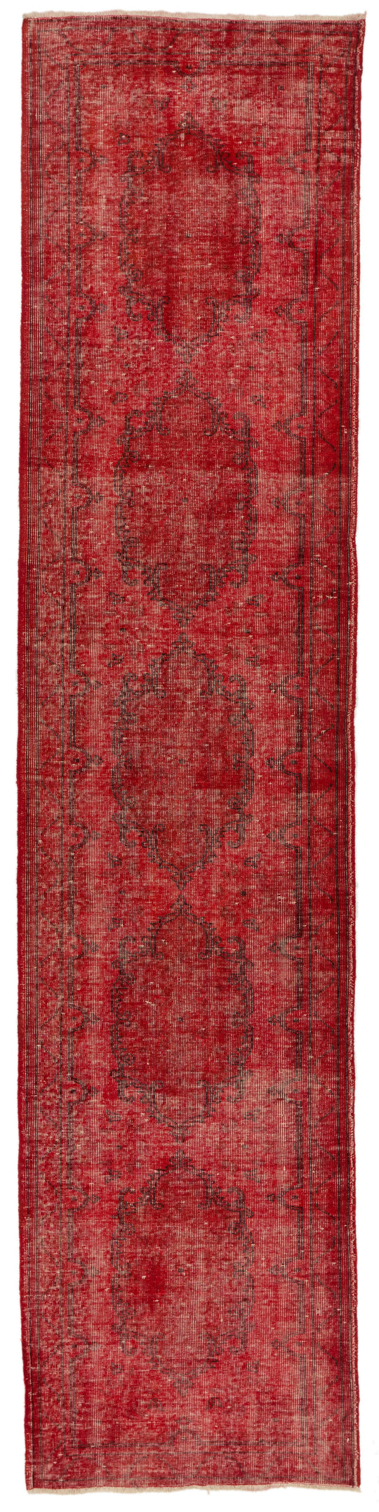 3x13 Red Turkish Overdyed Runner