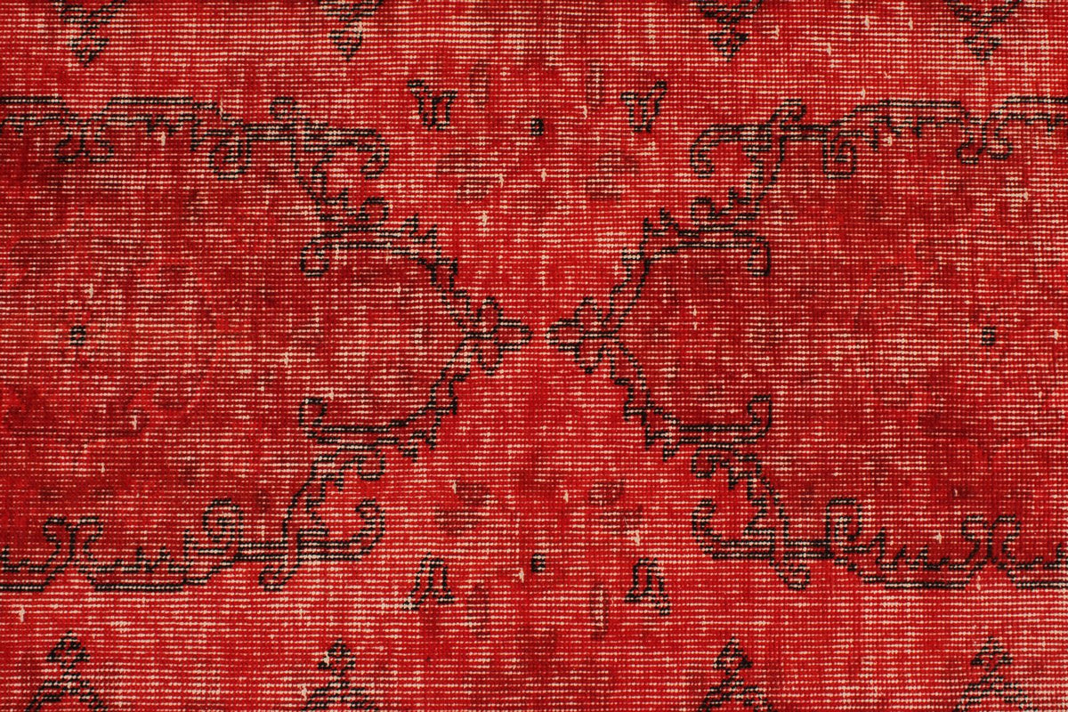 3x13 Red Turkish Overdyed Runner