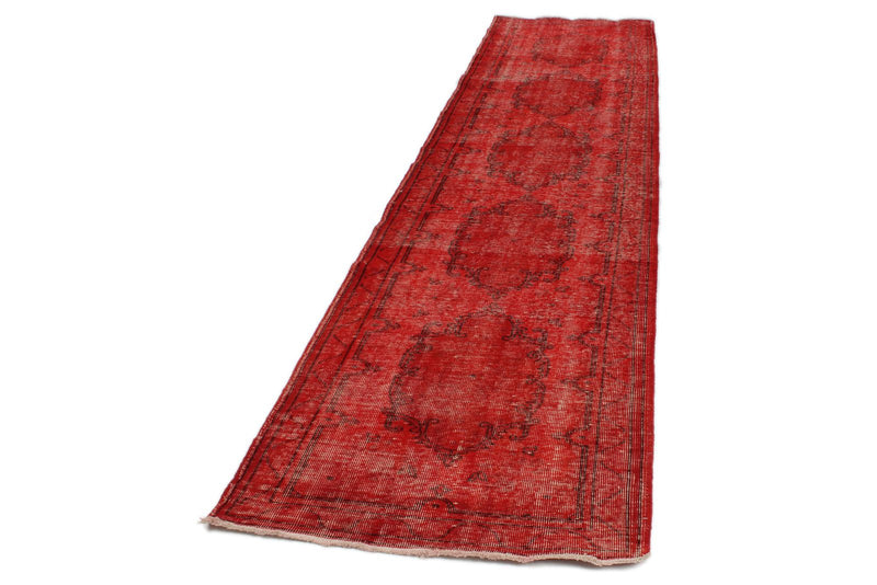 3x13 Red Turkish Overdyed Runner