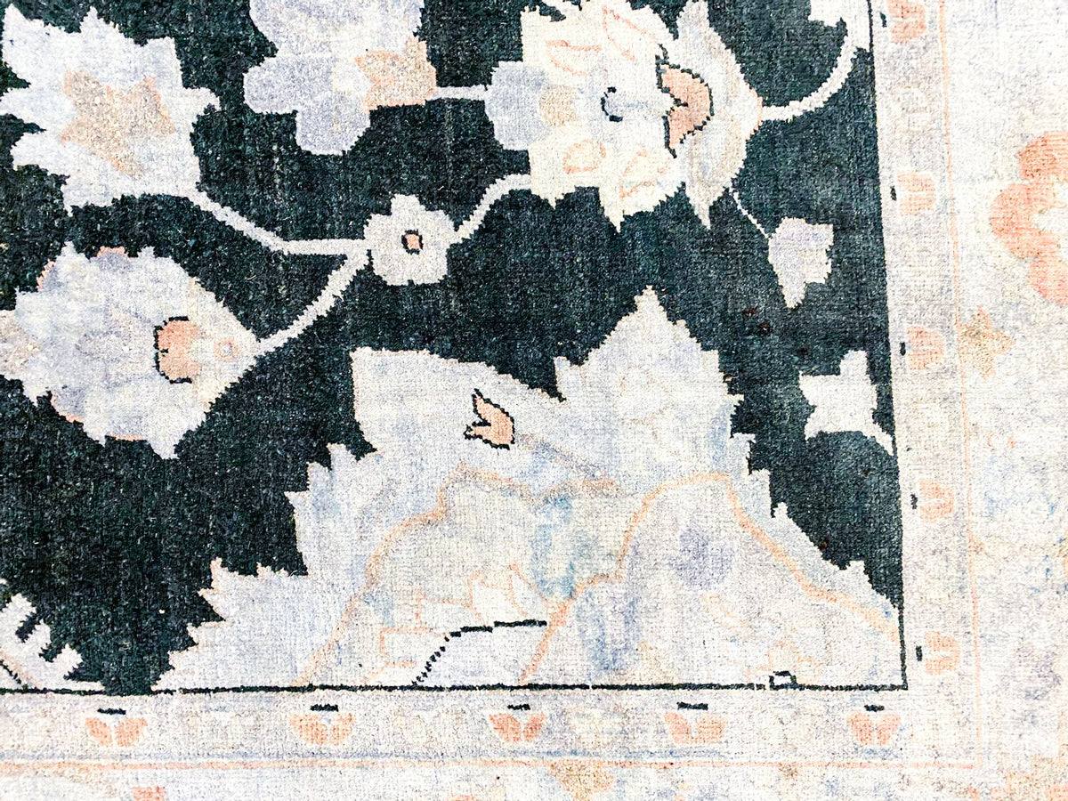 9x12 Gray and Navy Turkish Overdyed Rug