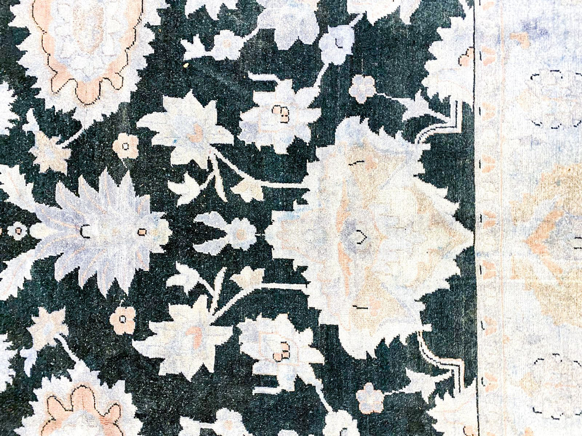 9x12 Gray and Navy Turkish Overdyed Rug