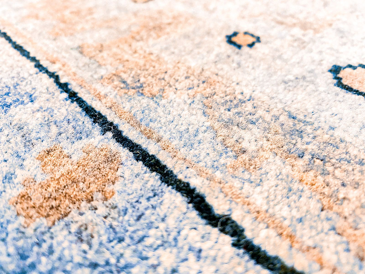 9x12 Gray and Navy Turkish Overdyed Rug