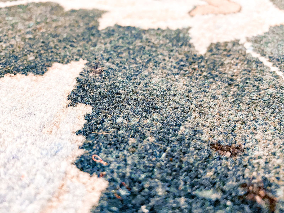 9x12 Gray and Navy Turkish Overdyed Rug