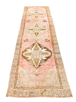 3x11 Pink and Green Turkish Tribal Runner