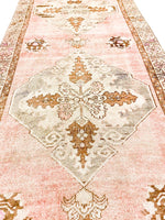 3x11 Pink and Green Turkish Tribal Runner