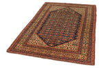 4x7 Navy and Gold Persian Traditional Rug