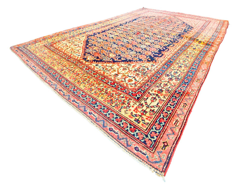 Vintage Handmade 4x7, Navy and Gold Anatolian Turkish Oushak Distressed Area Rug