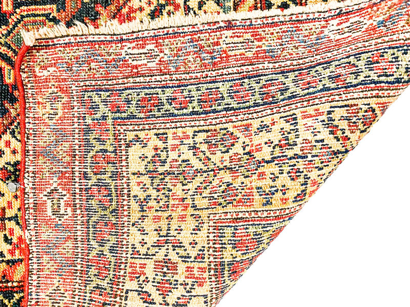 Vintage Handmade 4x7, Navy and Gold Anatolian Turkish Oushak Distressed Area Rug