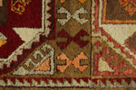4x7 Red and Olive Green Turkish Tribal Rug