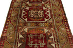 4x7 Red and Olive Green Turkish Tribal Rug