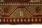 4x7 Red and Olive Green Turkish Tribal Rug
