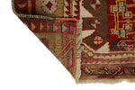 4x7 Red and Olive Green Turkish Tribal Rug