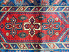 Vintage Handmade 4x6 Red and Navy Anatolian Turkish Tribal Distressed Area Rug