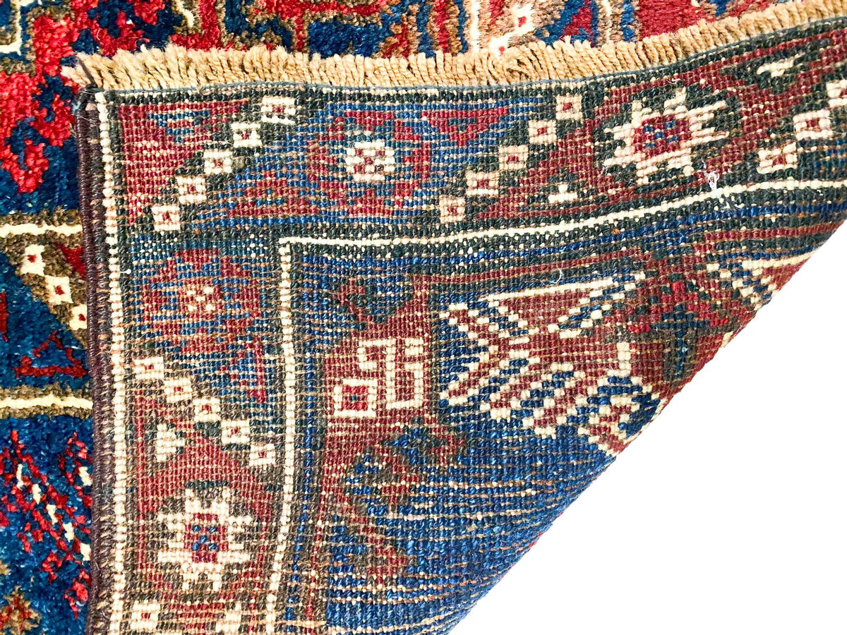 4x6 Red and Navy Turkish Tribal Rug
