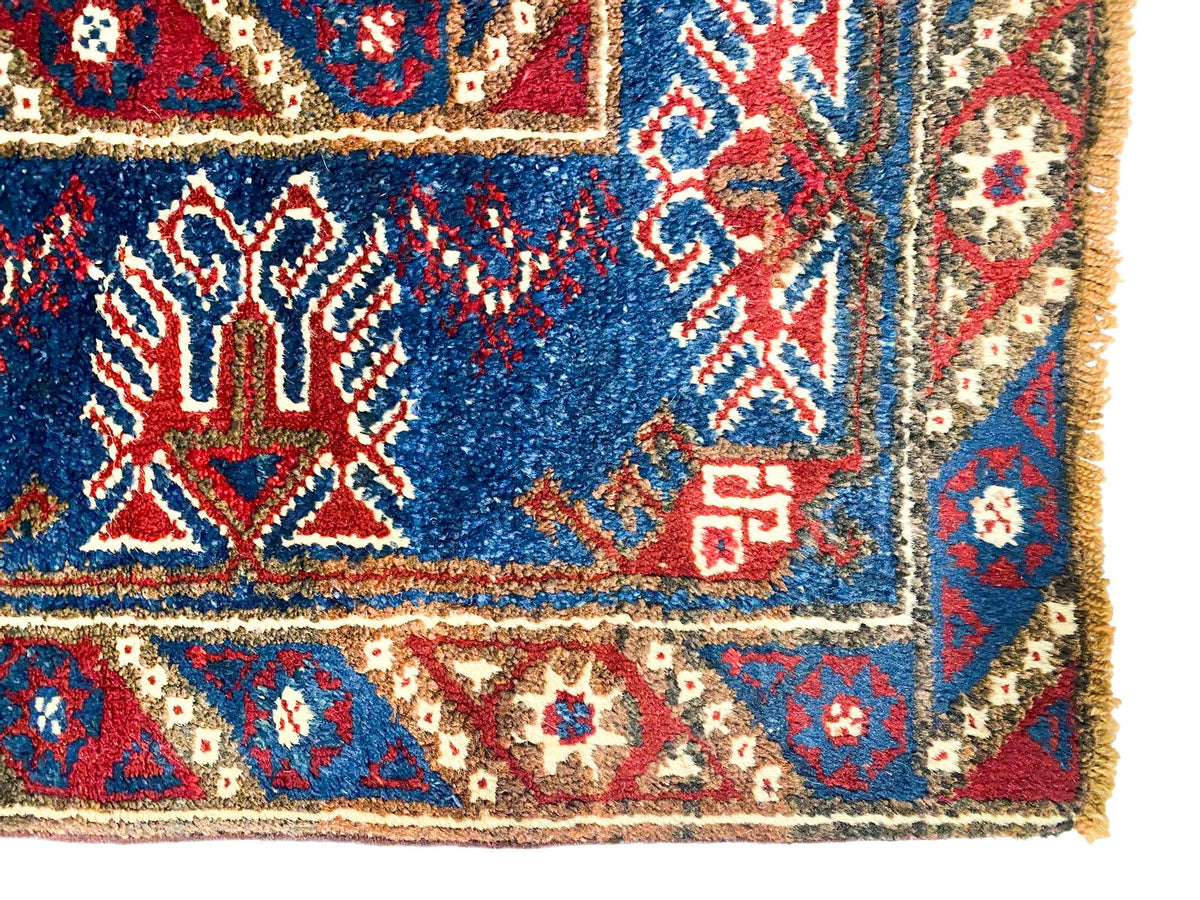 4x6 Red and Navy Turkish Tribal Rug