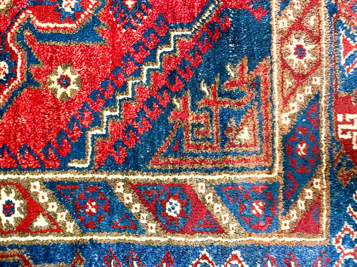 4x6 Red and Navy Turkish Tribal Rug