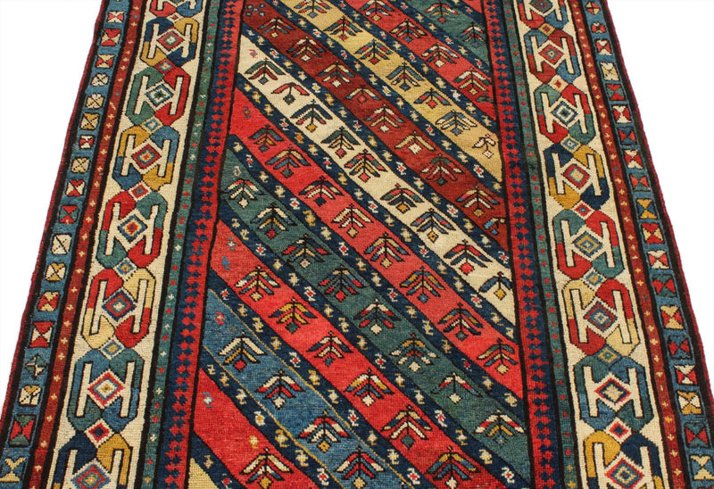 4x8 Handmade Vintage Anatolian Handmade Tribal Runner