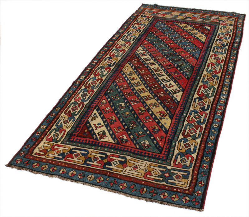 4x8 Handmade Vintage Anatolian Handmade Tribal Runner