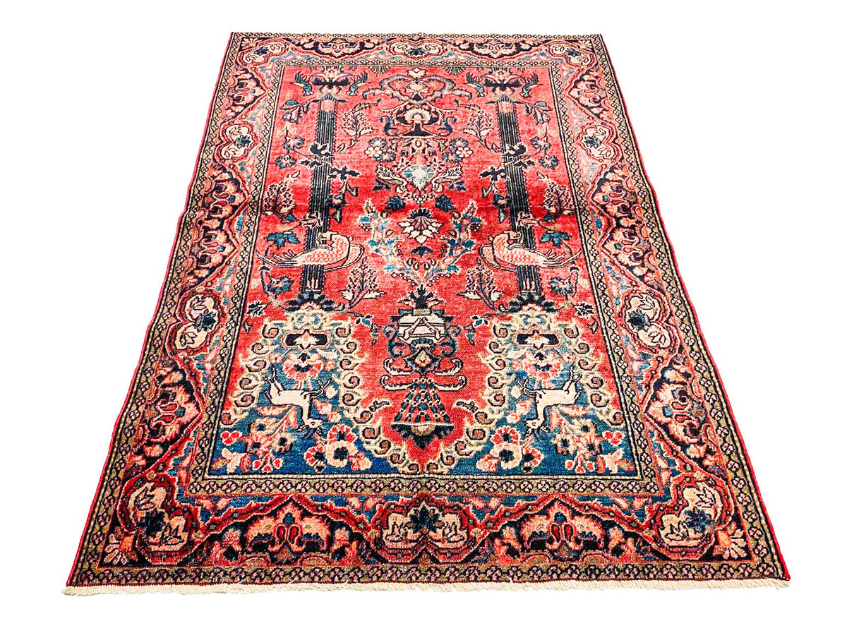 4x6 Red and Navy Persian Traditional Rug