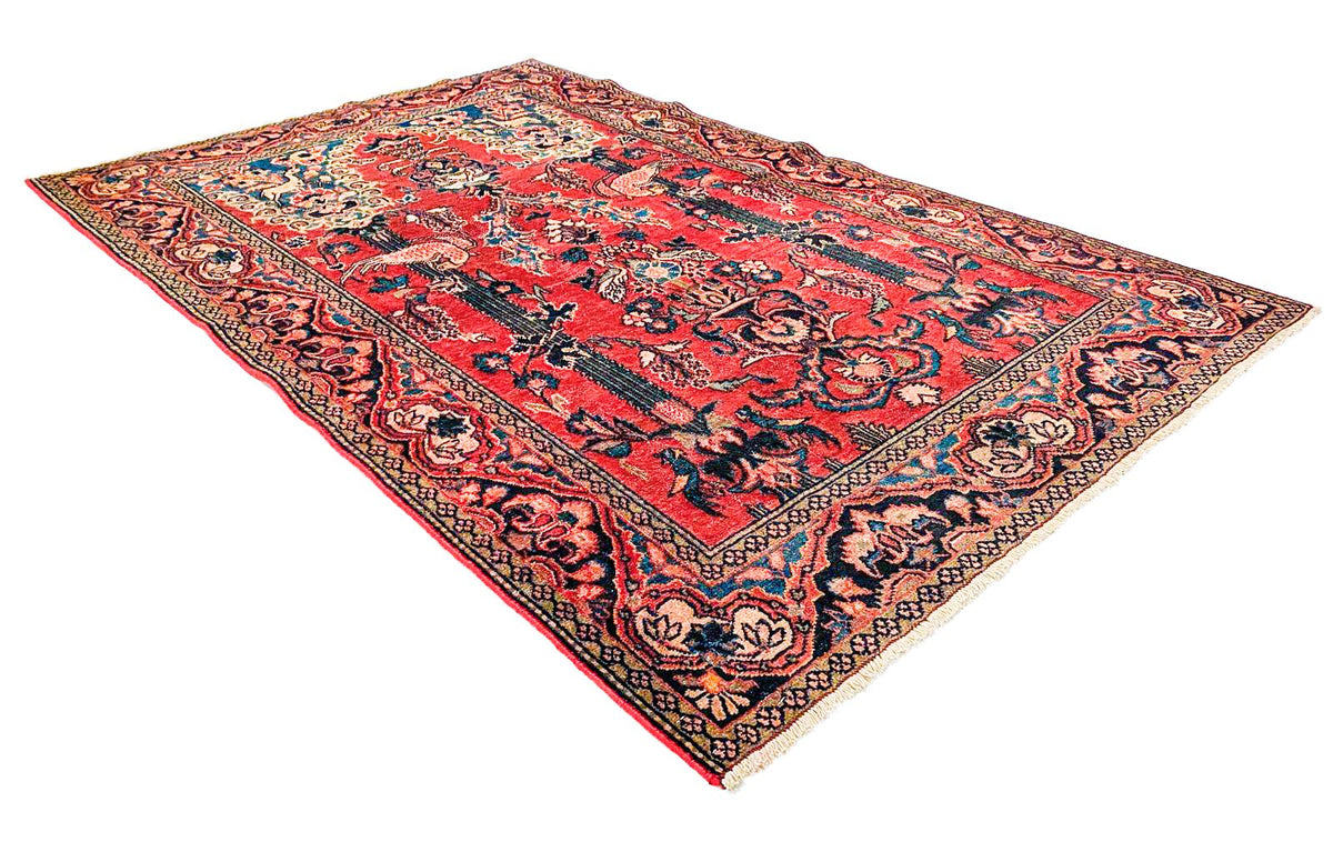 4x6 Red and Navy Persian Traditional Rug