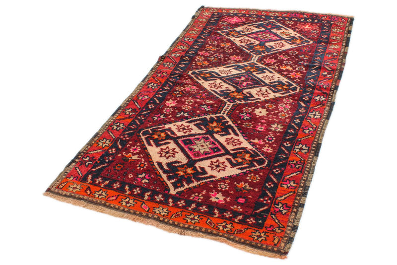 3x7 Red and Purple Turkish Tribal Runner