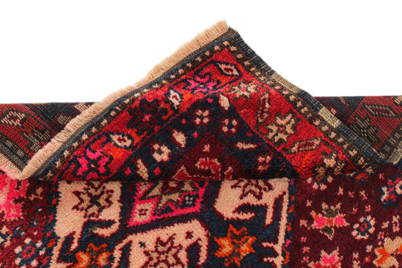 3x7 Red and Purple Turkish Tribal Runner