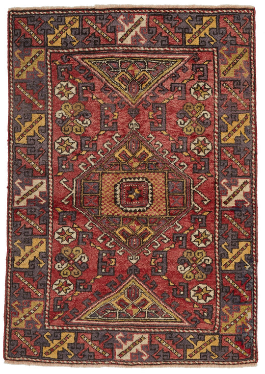 4x6 Red and Purple Kazak Tribal Rug