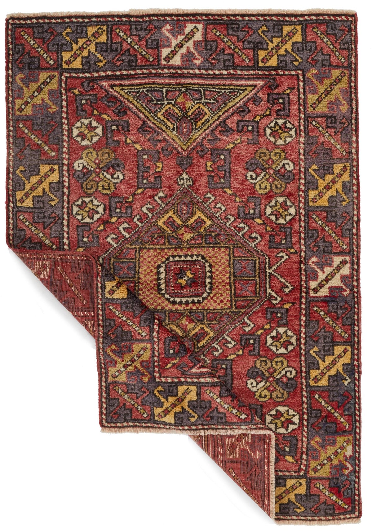 4x6 Red and Purple Kazak Tribal Rug