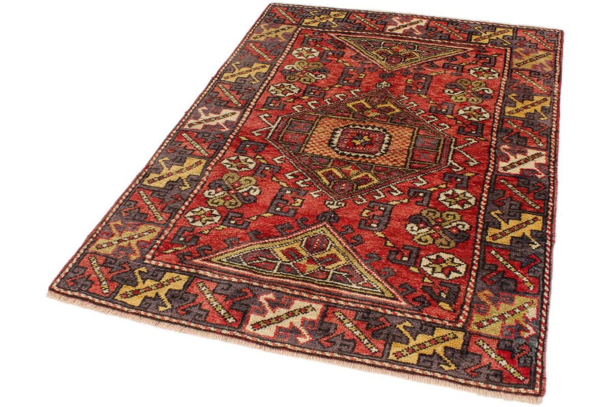 4x6 Red and Purple Kazak Tribal Rug