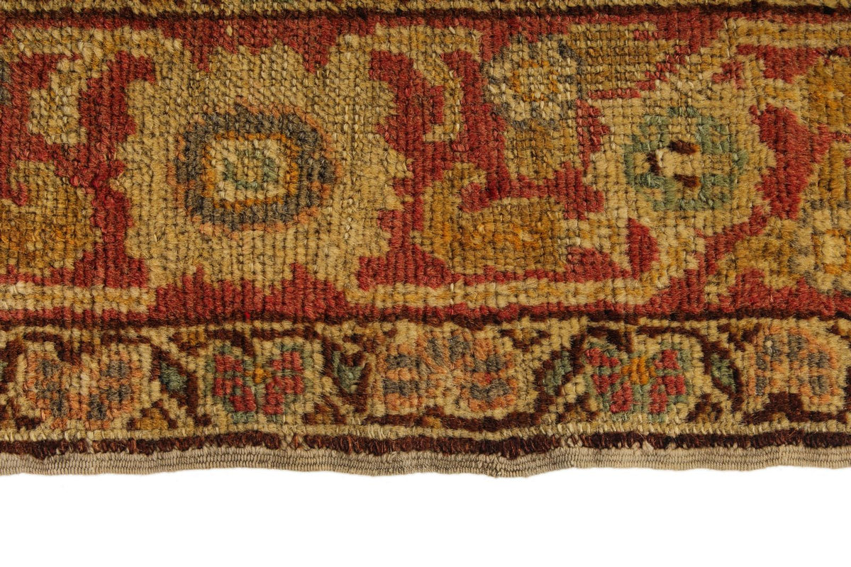 4x6 Green and Red Turkish Oushak Rug