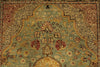 4x6 Green and Red Turkish Oushak Rug