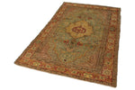 4x6 Green and Red Turkish Oushak Rug