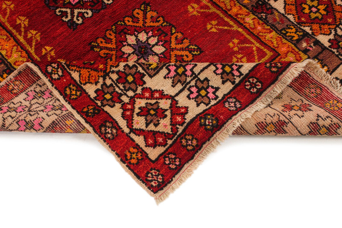 4x6 Red and Ivory Turkish Tribal Rug