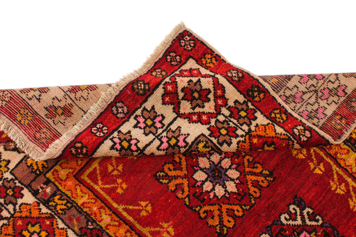 4x6 Red and Ivory Turkish Tribal Rug