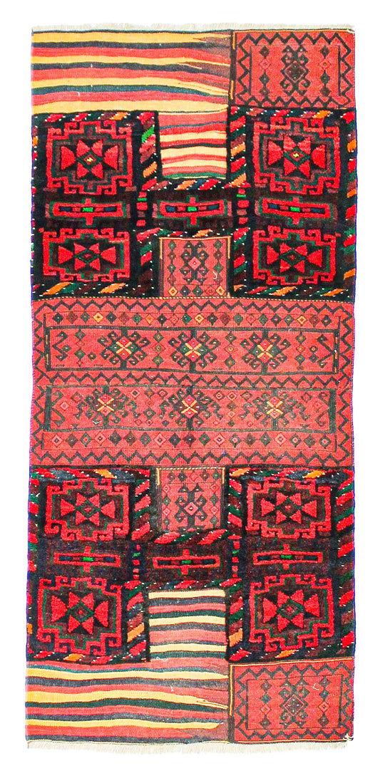 3x8 Red and Multicolor Persian Runner