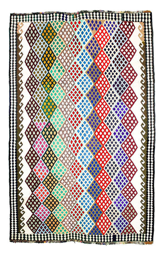 7x11 Multicolor Turkish Tribal Rug