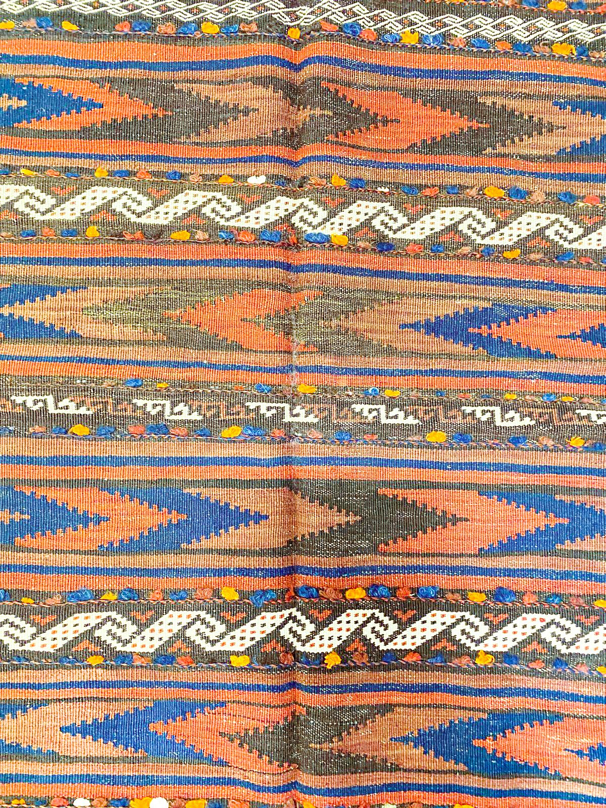 4x9 Brown and Beige Turkish Patchwork Runner