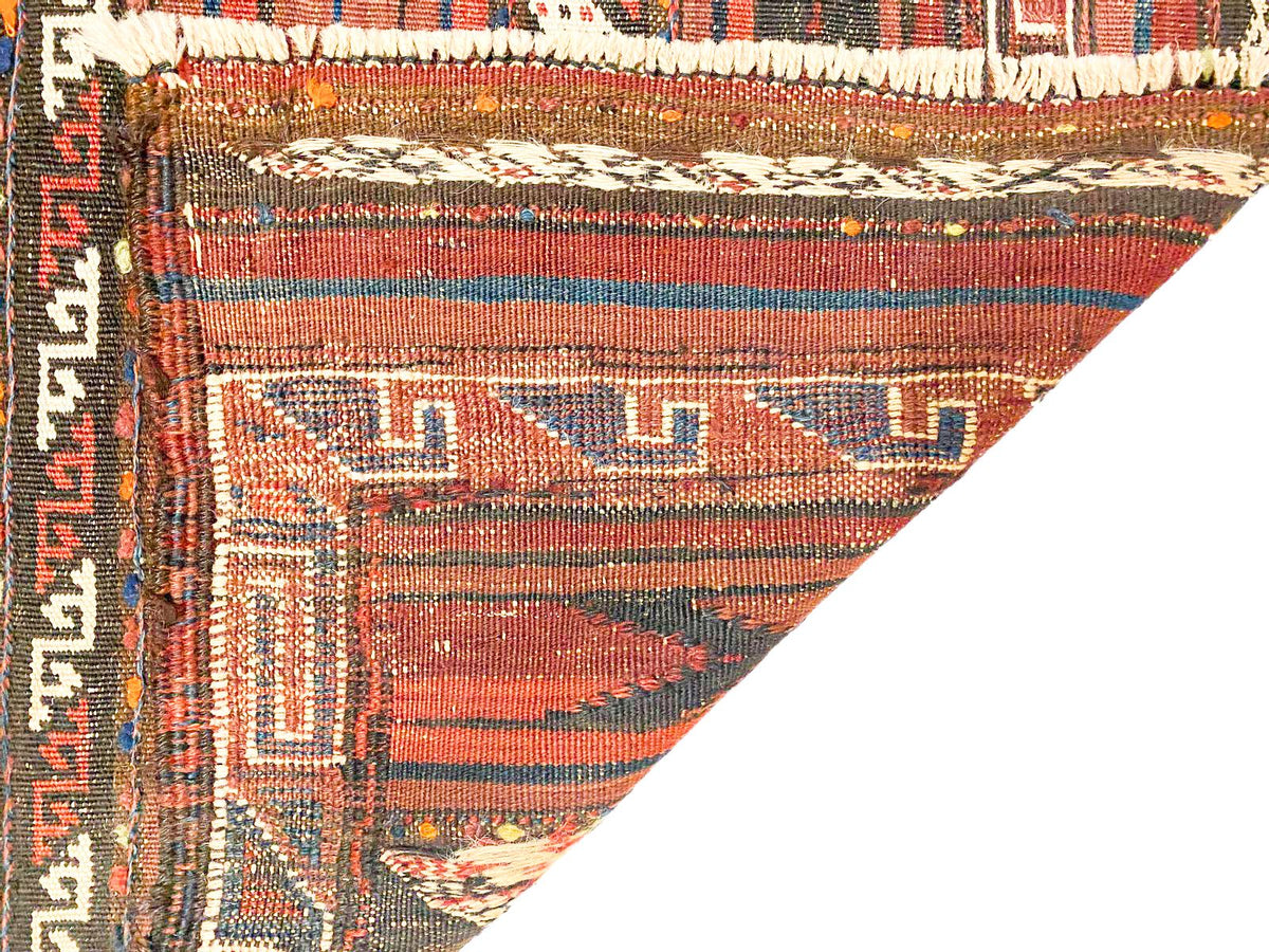 4x9 Brown and Beige Turkish Patchwork Runner