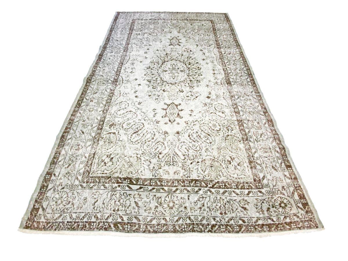 6x10 Gray and Brown Turkish Overdyed Rug