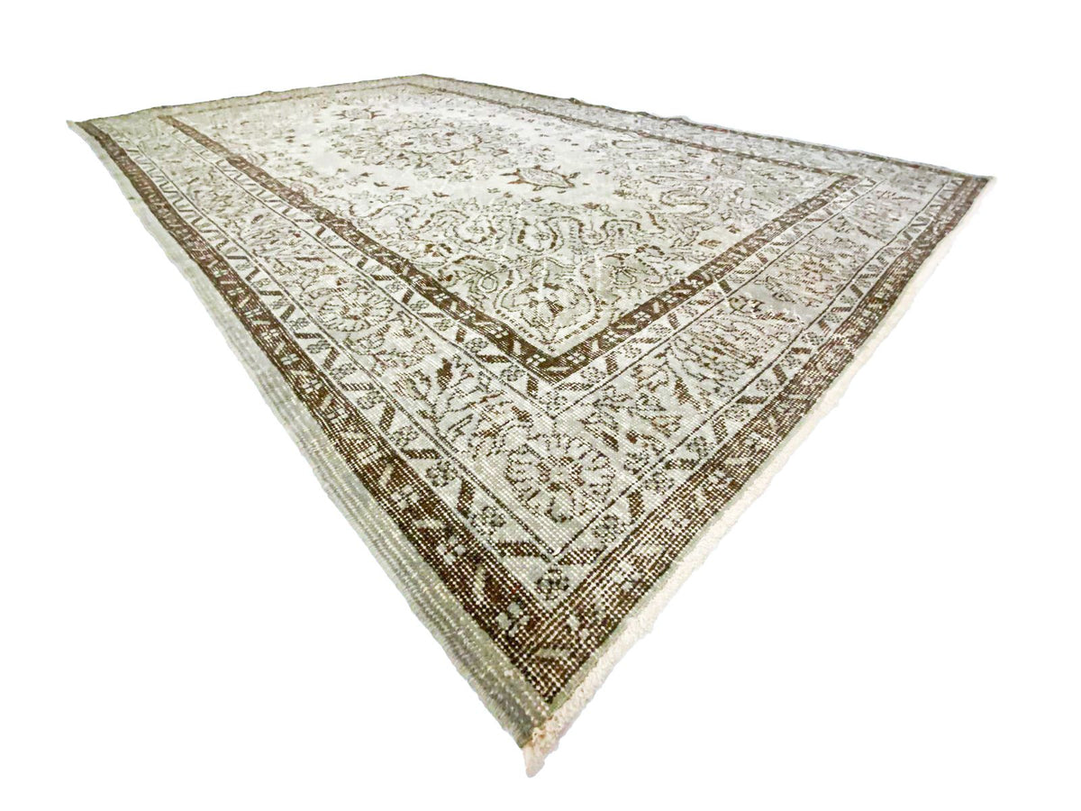 6x10 Gray and Brown Turkish Overdyed Rug