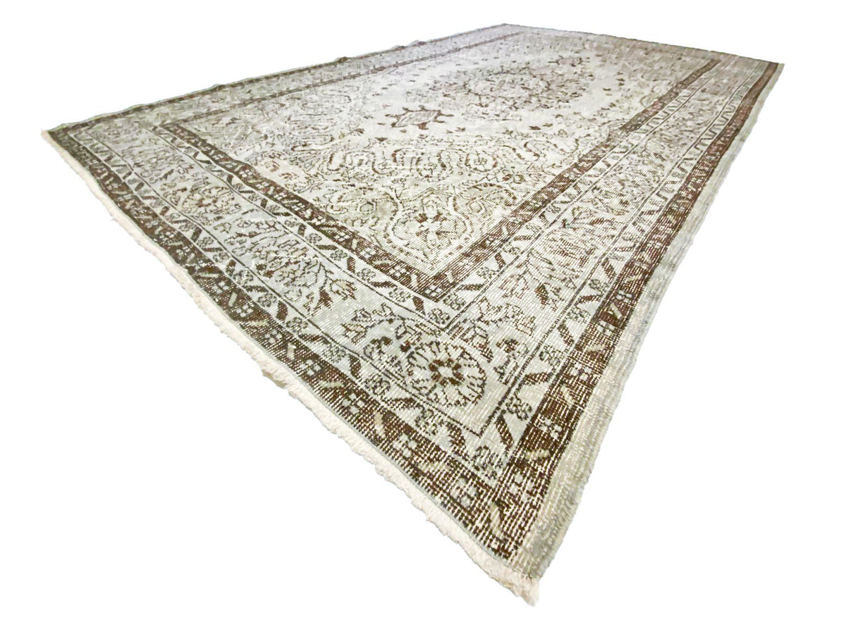 6x10 Gray and Brown Turkish Overdyed Rug