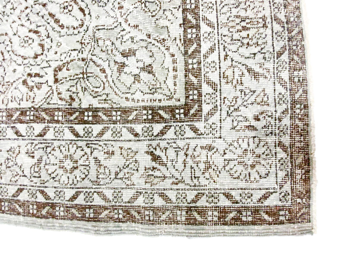 6x10 Gray and Brown Turkish Overdyed Rug